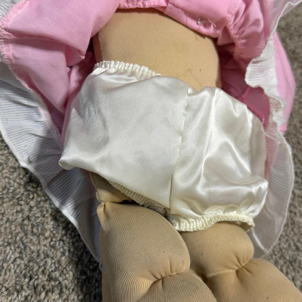 Vintage Cabbage Patch Kids Red Yarn Hair Doll Pink Dress Blue Shoes 1982 - Picture 6 of 7